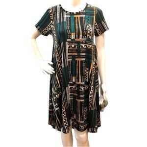 LuLaRoe Carly High Low Abstract Print Dress Fall Sz XXS NWT New
